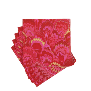 Marbled Ceramica Red & Fuchsia Cocktail Napkin - package of 20
