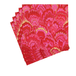 Marbled Ceramica Red & Fuchsia Luncheon Napkins - includes 20 Luncheon Napkins