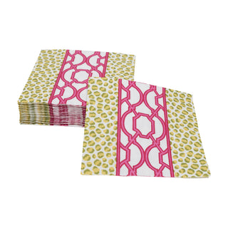 Knots And Spots Green/Fuchsia Napkin Cocktail