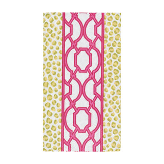 Knots And Spots Green & Fuchsia Guest Towel Napkins - 15 Per Package