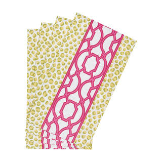 Knots And Spots Green & Fuchsia Guest Towel Napkins - 15 Per Package