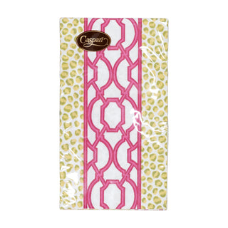 Knots And Spots Green & Fuchsia Guest Towel Napkins - 15 Per Package