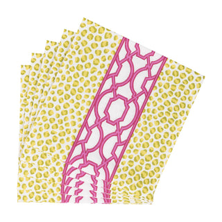 Knots And Spots Green & Fuchsia Luncheon Napkins - 20 Per Package