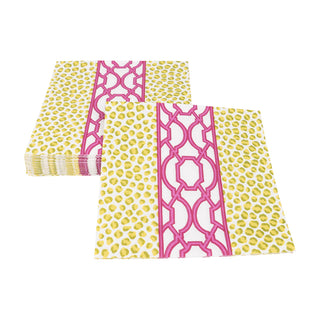 Knots And Spots Green & Fuchsia Luncheon Napkins - 20 Per Package