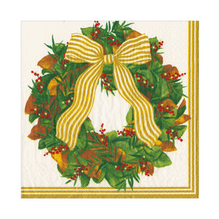 Magnolia Wreath Luncheon Napkins - includes 20 Luncheon Napkins