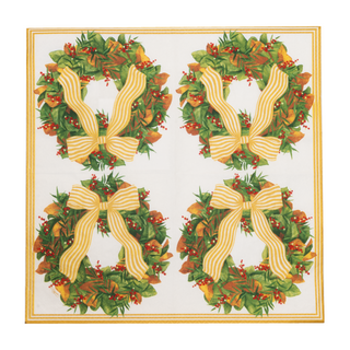 Magnolia Wreath Luncheon Napkins - includes 20 Luncheon Napkins