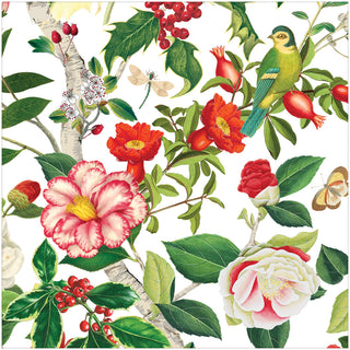 Christmas Chinoiserie White Dinner Napkins - includes 20 Dinner Napkins