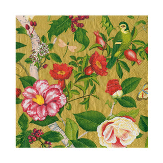 Christmas Chinoiserie Gold Luncheon Napkins - includes 20 Luncheon Napkins