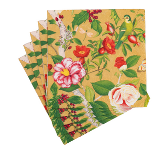 Christmas Chinoiserie Gold Luncheon Napkins - includes 20 Luncheon Napkins
