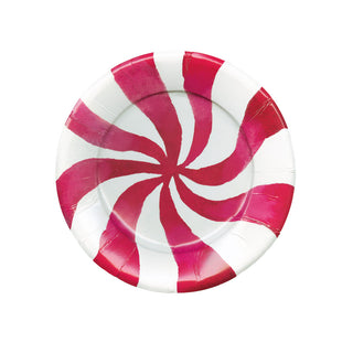Peppermint Paper Salad & Dessert Plates - includes 8 Paper Salad & Dessert Plates
