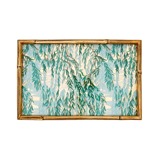 Willows Green Bamboo Edge Lacquer Vanity Tray