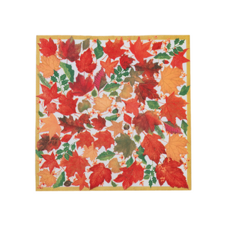 Swirling Leaves White Cocktail Napkins - includes 20 Cocktail Napkins