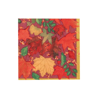 Swirling Leaves Burgundy Cocktail Napkins - includes 20 Cocktail Napkins