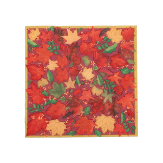 Swirling Leaves Burgundy Cocktail Napkins - includes 20 Cocktail Napkins
