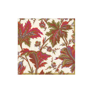 Paisley Leaves Ivory Boxed Cocktail Napkins - includes 12 Boxed Cocktail Napkins