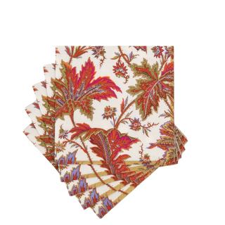 Paisley Leaves Ivory Cocktail Napkins - includes 20 Cocktail Napkins