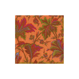 Paisley Leaves Coral Boxed Cocktail Napkins - includes 12 Boxed Cocktail Napkins
