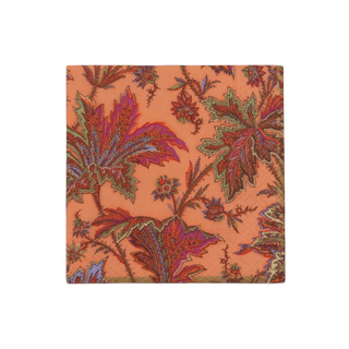 Paisley Leaves Coral Cocktail Napkins - includes 20 Cocktail Napkins