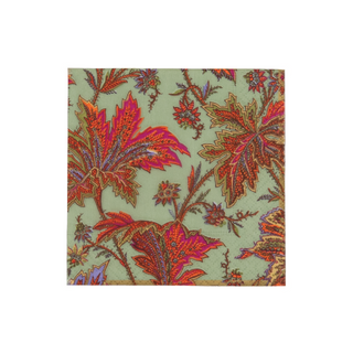 Paisley Leaves Sage Green Cocktail Napkins - includes 20 Cocktail Napkins