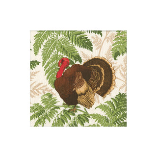 Turkey Among Ferns Cocktail Napkins - includes 20 Cocktail Napkins