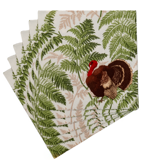 Turkey Among Ferns Dinner Napkins - includes 20 Dinner Napkins