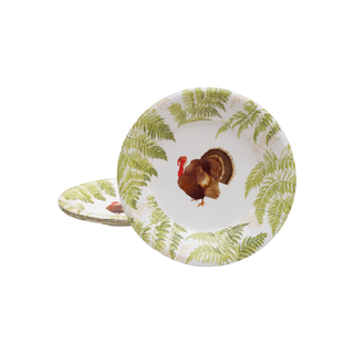 Turkey Among Ferns Paper Salad & Dessert Plates - includes 8 Paper Salad & Dessert Plates