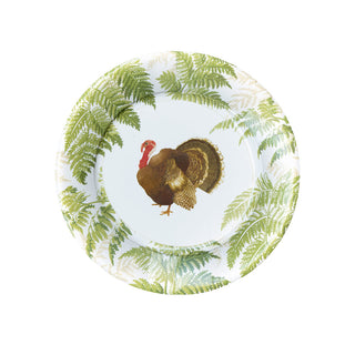 Turkey Among Ferns Paper Salad & Dessert Plates - includes 8 Paper Salad & Dessert Plates