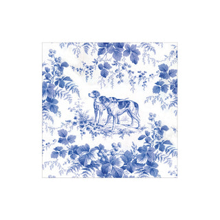 Hunting Toile Blue Boxed Cocktail Napkins - includes 12 Boxed Cocktail Napkins