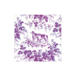Hunting Toile Aubergine Boxed Cocktail Napkins - includes 12 Boxed Cocktail Napkins
