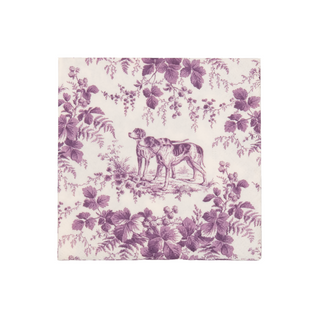 Hunting Toile Aubergine Cocktail Napkins - includes 20 Cocktail Napkins
