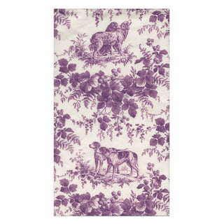 Hunting Toile Aubergine Guest Towels - includes 15 Guest Towels