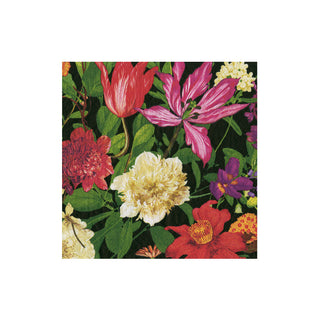 Dutch Floral Black Cocktail Napkins - includes 20 Cocktail Napkins
