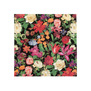Dutch Floral Black Cocktail Napkins - includes 20 Cocktail Napkins