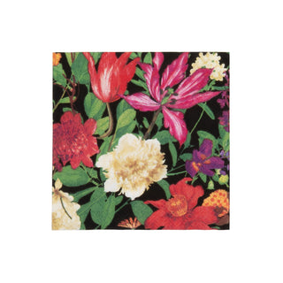 Dutch Floral Black Cocktail Napkins - includes 20 Cocktail Napkins