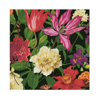 Dutch Floral Black Luncheon Napkins - includes 20 Luncheon Napkins