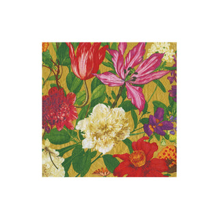 Dutch Floral Gold Cocktail Napkins - includes 20 Cocktail Napkins