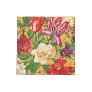 Dutch Floral Gold Cocktail Napkins - includes 20 Cocktail Napkins