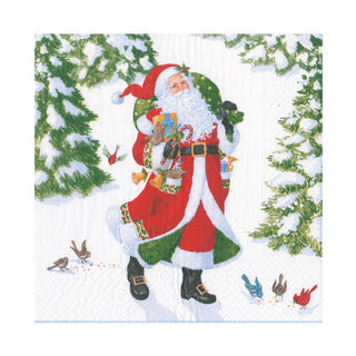 Woodland Santa Recycled Luncheon Napkins - includes 20 Luncheon Napkins