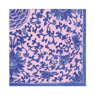 Indigo Garden Blue/Pink Luncheon Napkin - package of 20