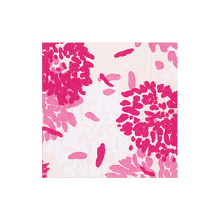 Chrysanthemum Raspberry Boxed Cocktail Napkins - 40 per box