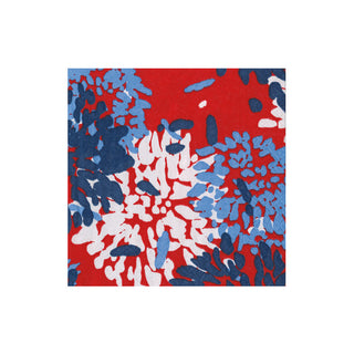 Chrysanthemum Red/White/Blue Boxed Cocktail Napkins - 40 per box