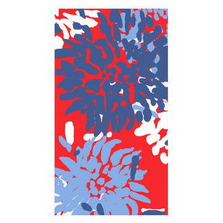 Chrysanthemum Red/White/Blue Guest Towel - package of 15