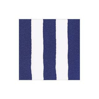 Cafe Stripe Navy Paper Linen Boxed Cocktail Napkins - 15 per box