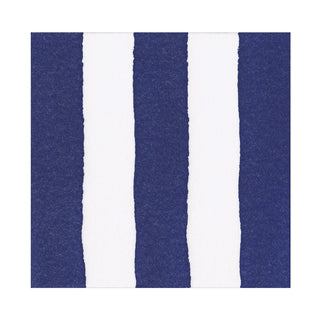 Cafe Stripe Navy Paper Linen Luncheon Napkin-15 per package