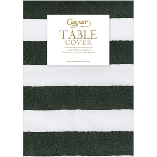 Cafe Stripe Black Printed Paper Linen Table Cover 5.2' x 8.2' - includes 1 Table Cover