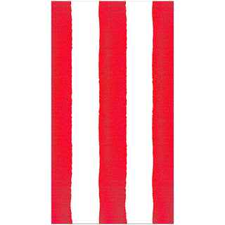 Cafe Stripe Red Paper Linen Guest Towels - 12 per package