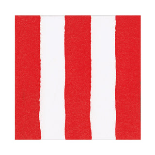 Cafe Stripe Red Paper Linen Luncheon Napkin-15 per package