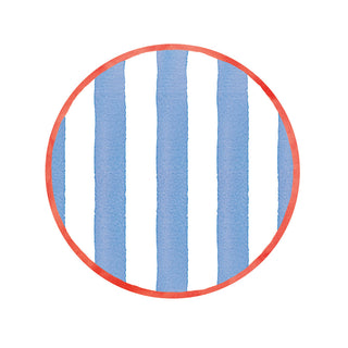 Cafe Stripe Blue/Red Salad/Dessert Plates - package of 8