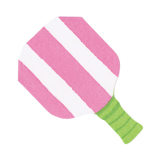 Pickleball Paddle Pink/Lime Paper Linen Die Cut Napkin - 15 per package