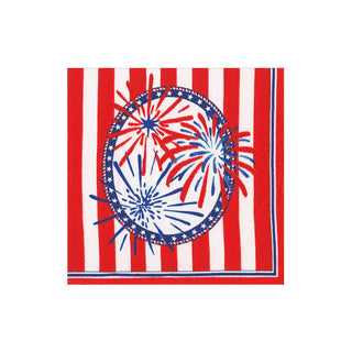 Stars, Stripes and Sparks Boxed Cocktail Napkins - 40 per box